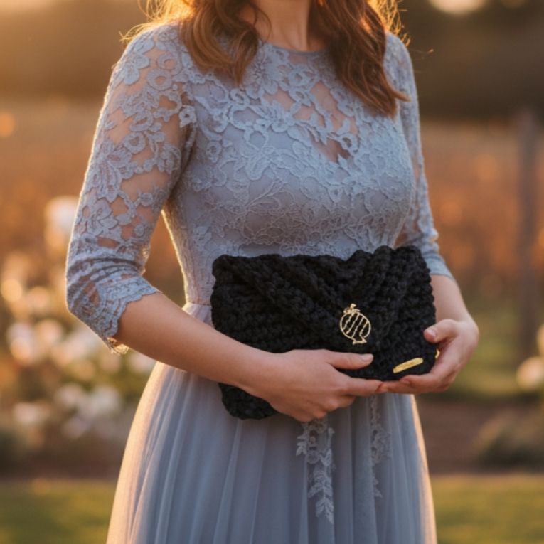 Mini τσαντάκι μπλε με δυο εσωτερικές θήκες