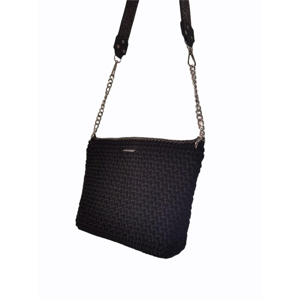 Custommade: "Φένια" casual τσάντα μαύρη με ιμάντα