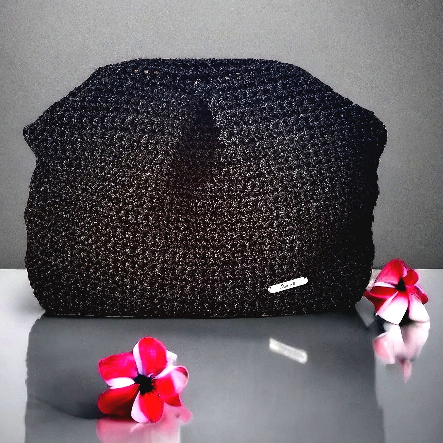 Custommade - Ολόπλεκτη τσάντα pochette μαύρο