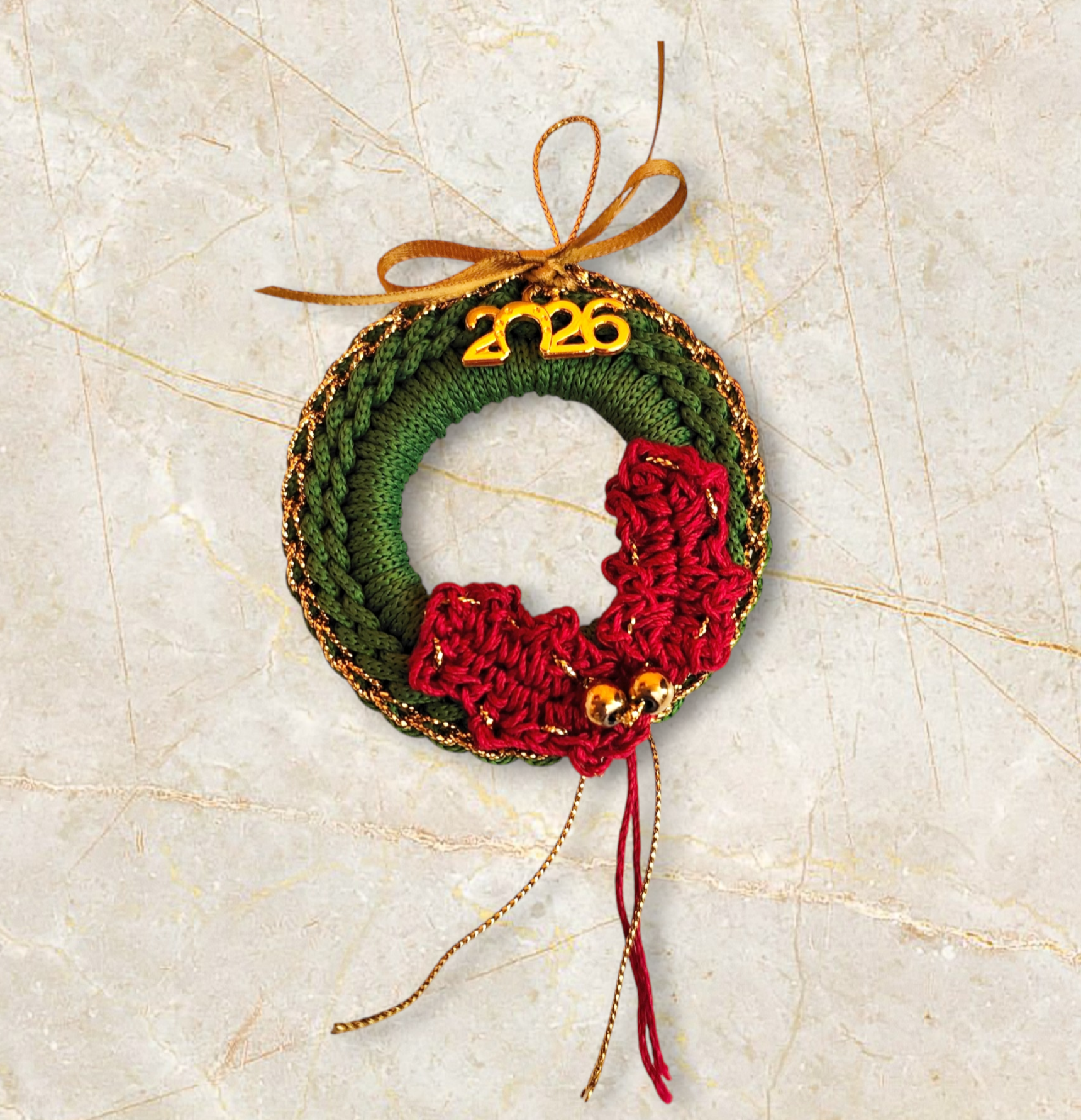 Γούρι '26 πράσινο στεφανάκι με γκι