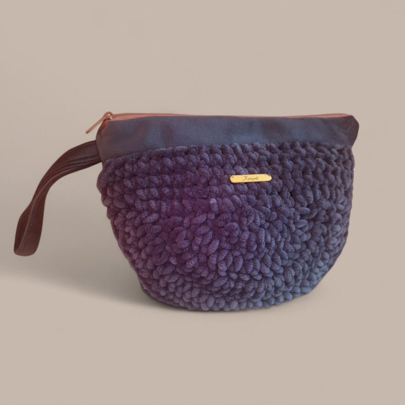 Halfmoon τσαντάκι καρπού βελουτέ πετρόλ