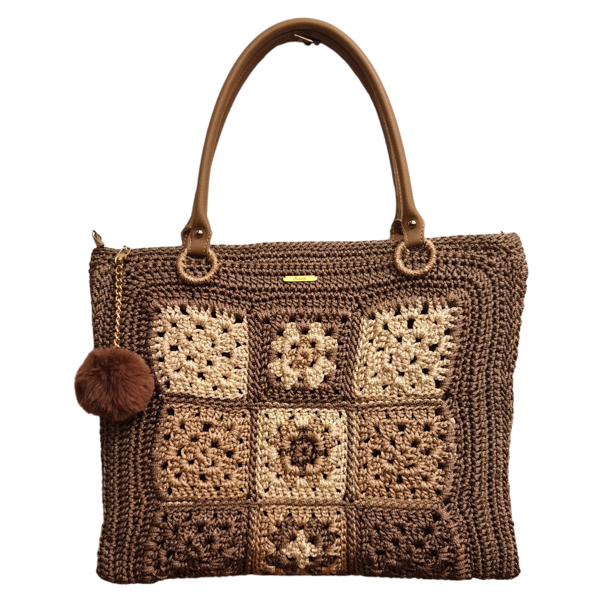 Tote bag με μοτιφ granny square