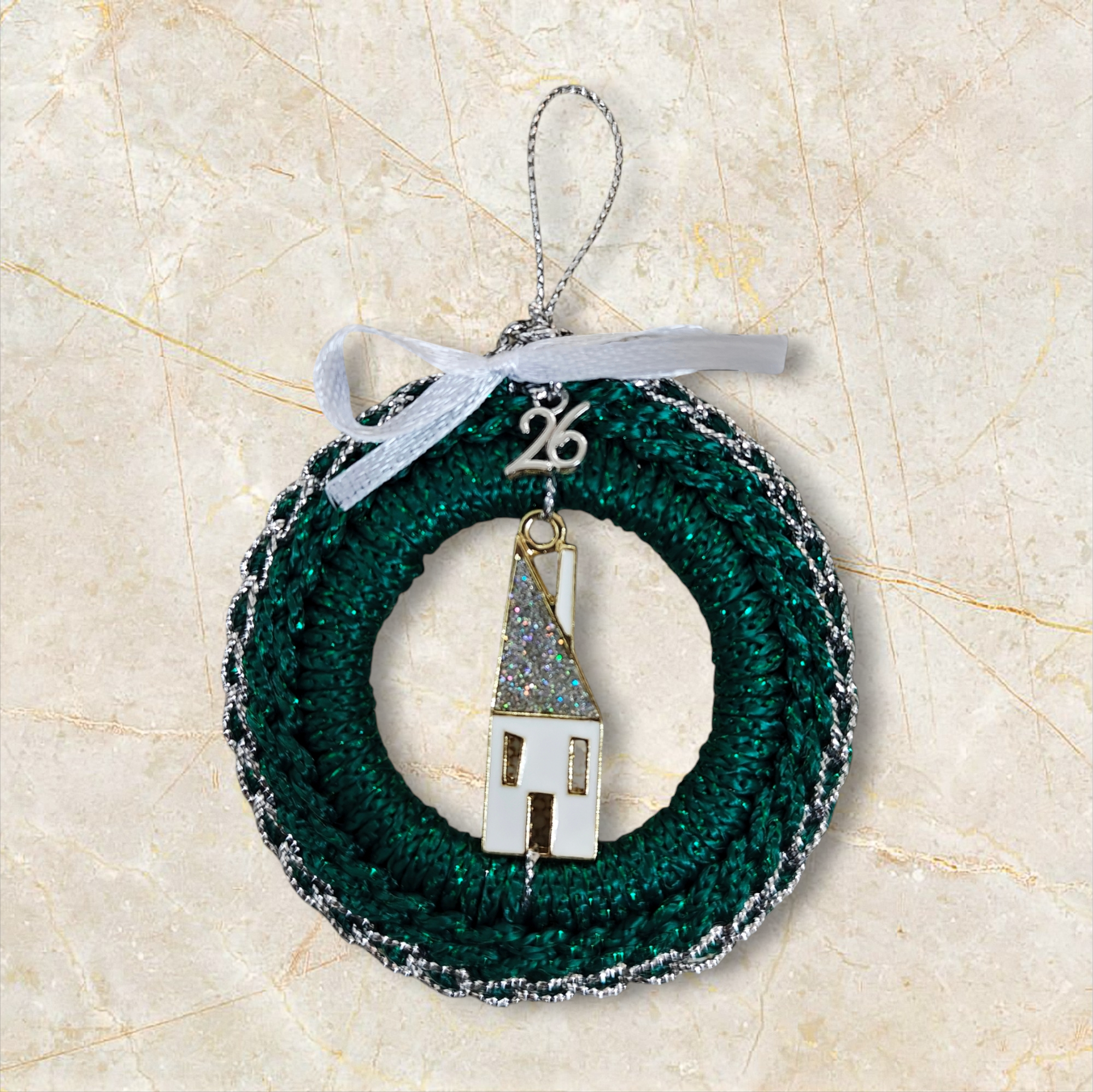 Γούρι '26 πράσινο στεφανάκι με σπιτάκι