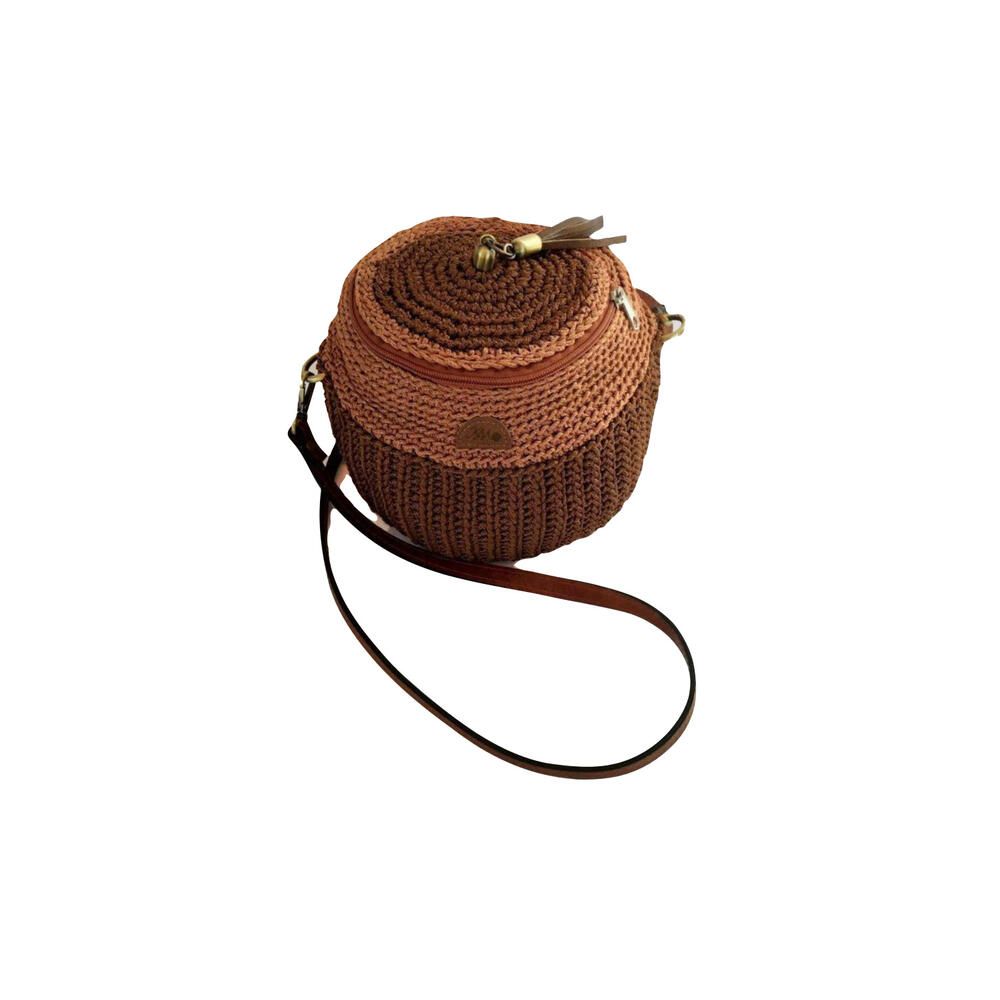 Custommade: "Λιλίτ" Teapot τσάντα καφέ-ταμπά
